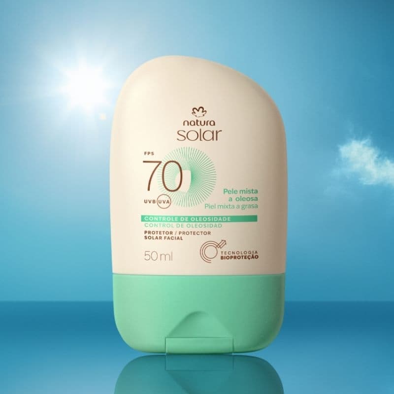 Protetor Solar 70fps- 50ml/ Pele mista a Oleosa