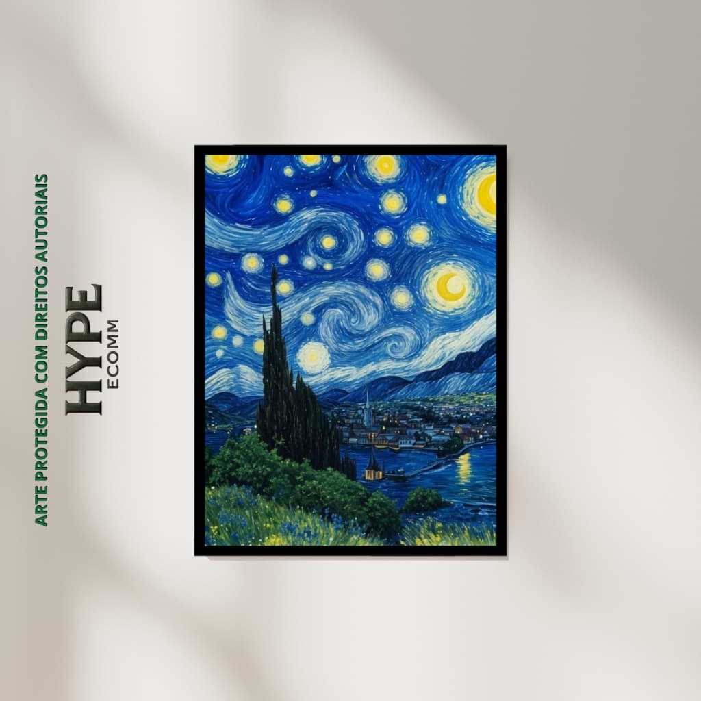 Quadro Vincent van Gogh A Noite Estrelada Arte Clássica Decorativa 70x50 – Loja Hype