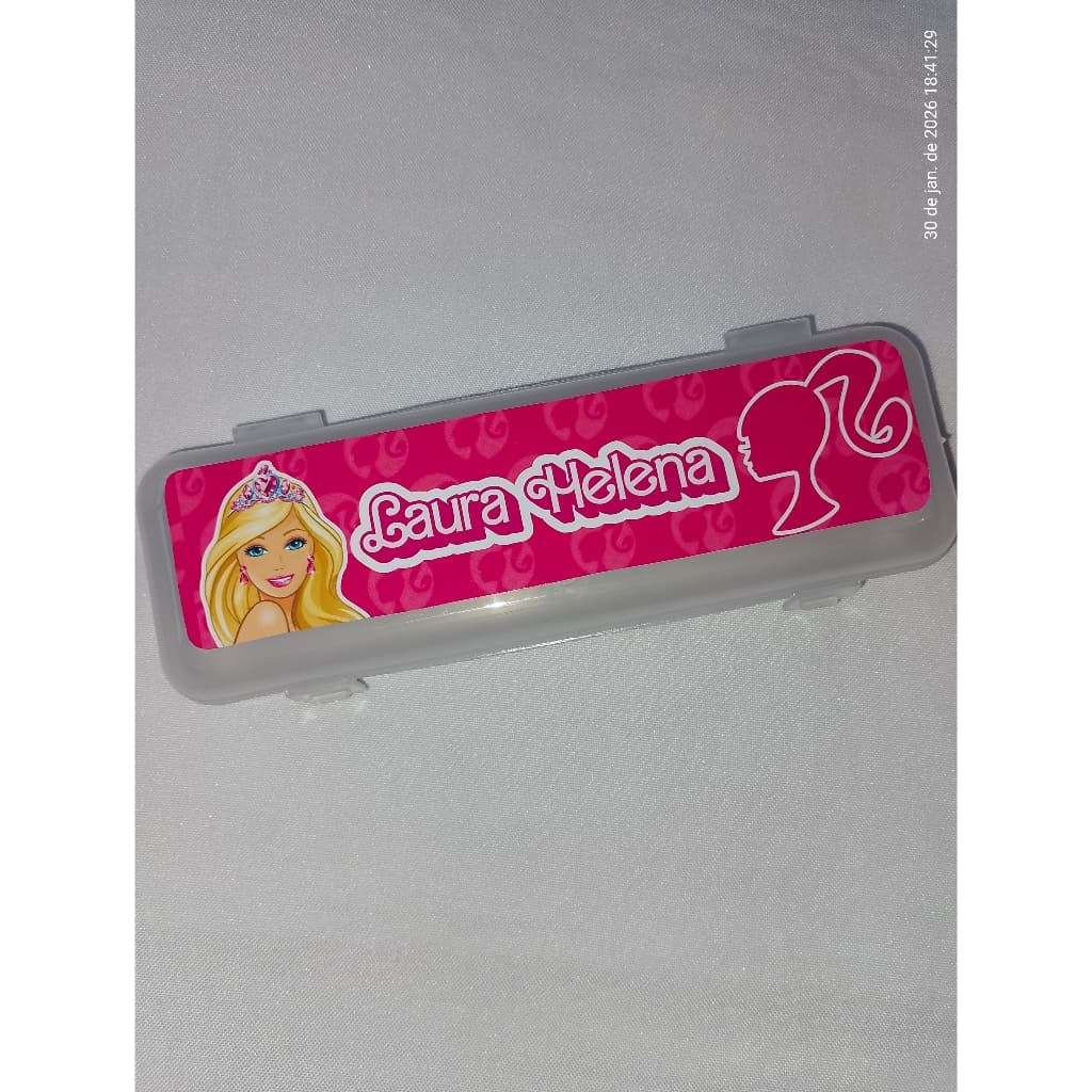 Barbie Estojo escolar Porta Escova de Dentes Personalizado Volta as Aulas