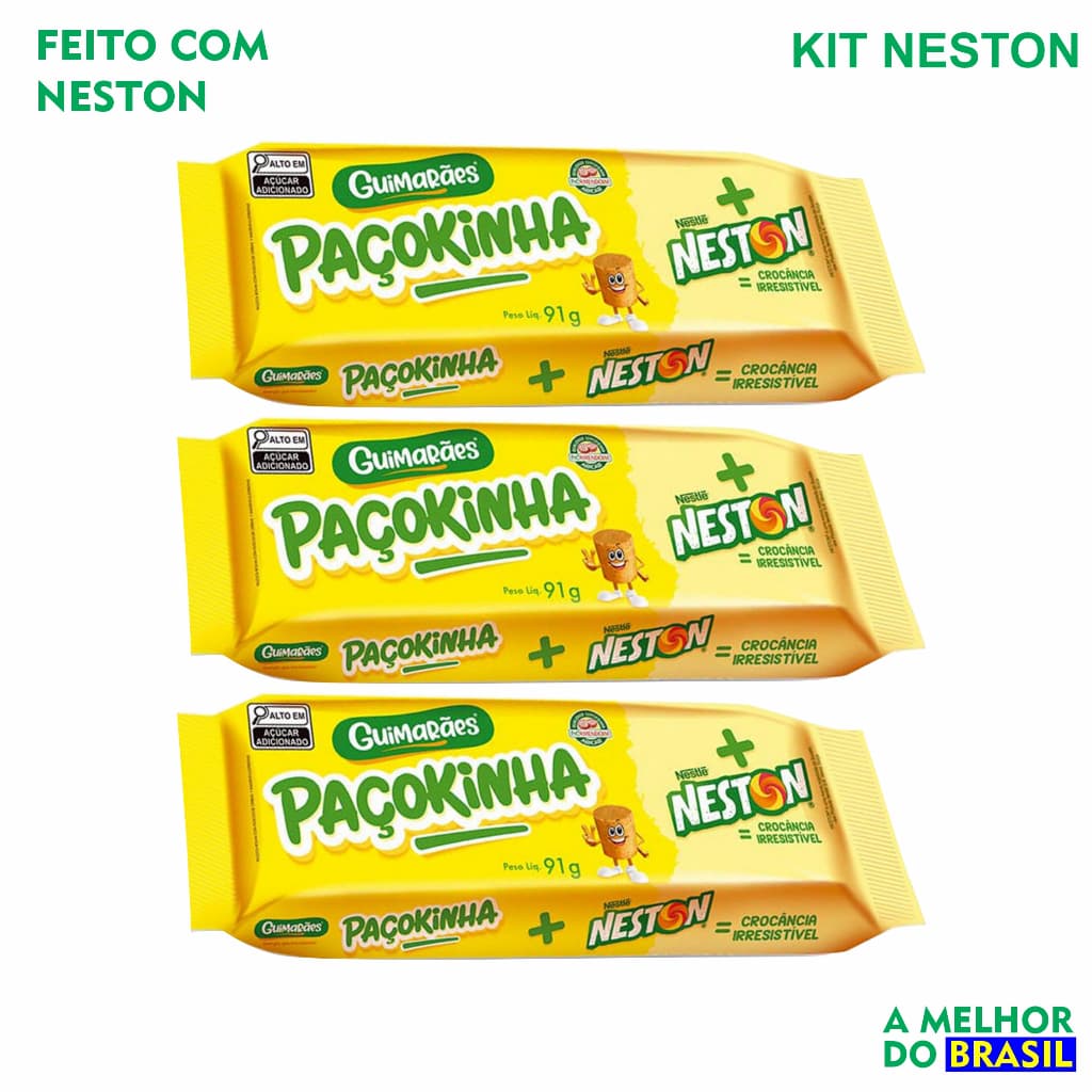KIT 3PACOTE DE PAÇOQUINHA SABOR NESTON A MELHOR DO BRASIL ATACADO