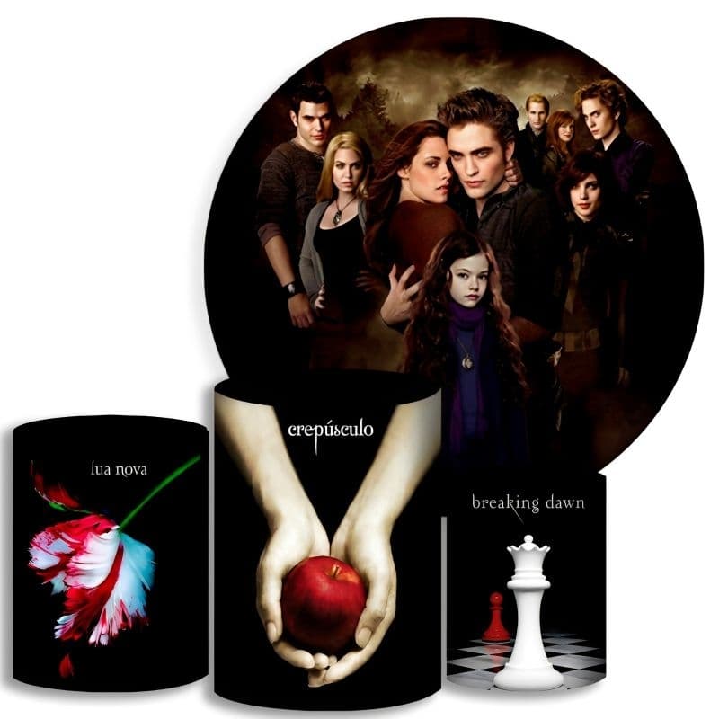 Capas Para Cilindros + Painel - Crepusculo - Kit Decoração Festa / Pegue e Monte