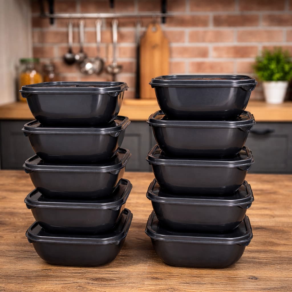 Potes Plastico 500 ML minimalista preto minimalista