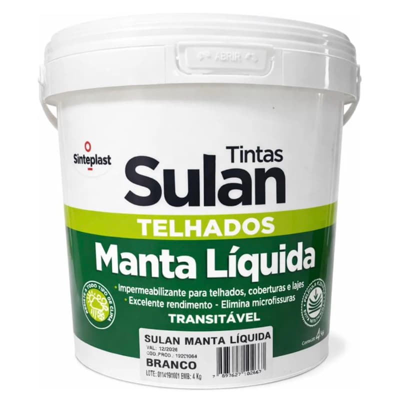 Manta Liquida Laje Branco 4kg Impermeabilizante Sinteplast