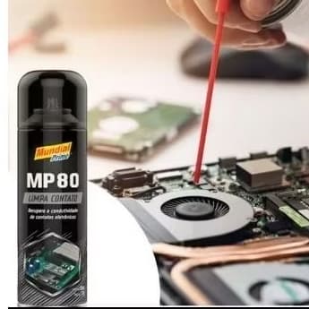 Limpa Contato Elétrico Circuitos Eletrônicos Placas Mundial Prime MP80 300ml Tira Sujeitas e Oleosidade