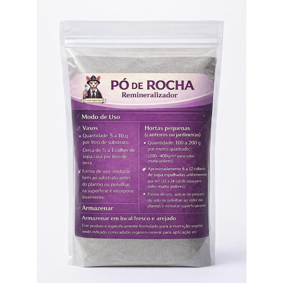 Adubo para Plantas Pó de Rocha Silicática 1kg Fertilizantes Grow Orgânico Horta Suculenta