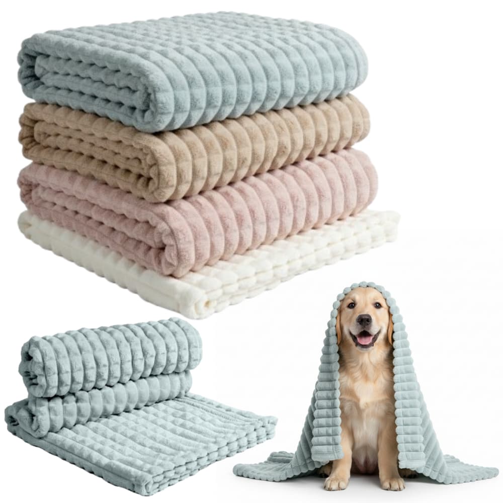 Manta Pet Canelada Antialérgica Quentinha Inverno Macia Cachorro Gato Felpuda Soft