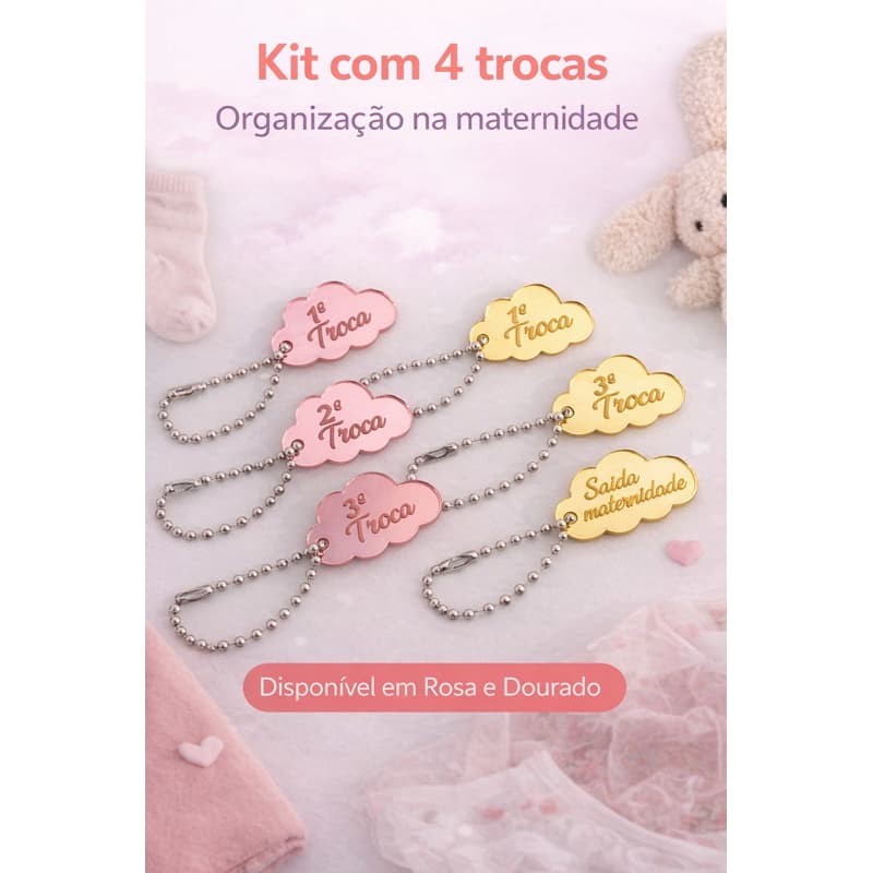 Tag para Saquinho de Maternidade – Kit com 4 Medalhinhas|Organizador Maternidade