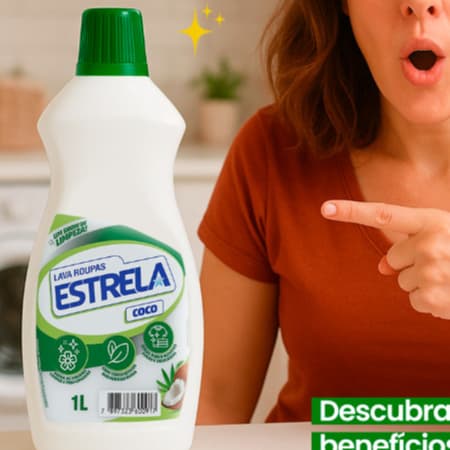 Sabão Líquido Lava Roupas Coco Estrela 1 Litro