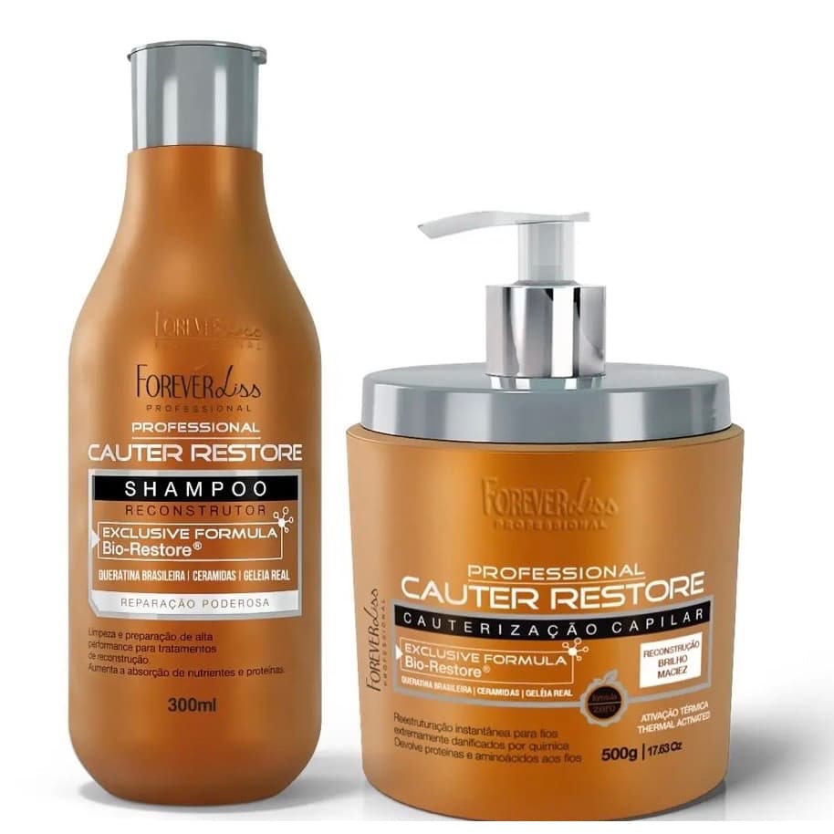 Kit Shampoo e Máscara Capilar Cauterização Forever Liss