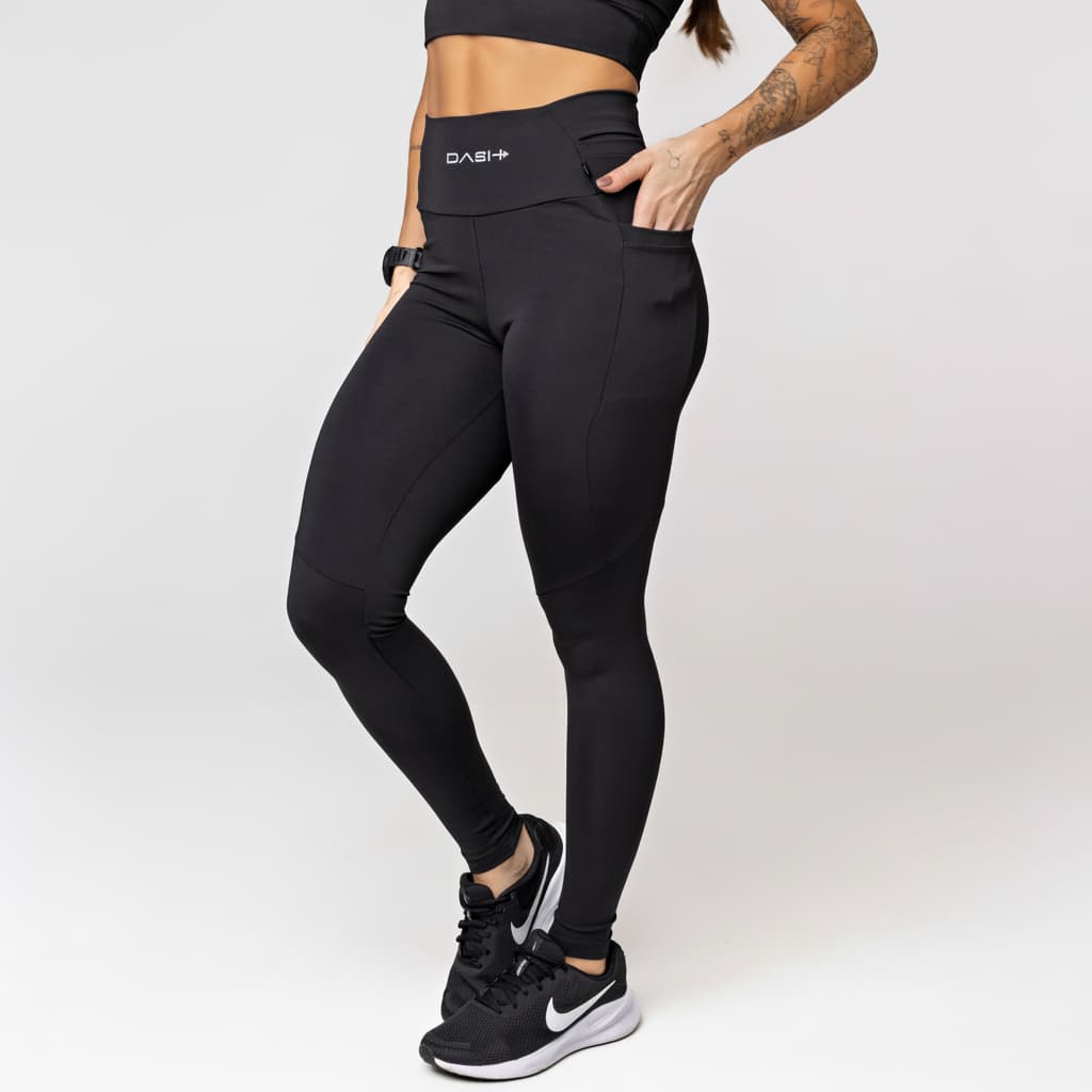 Calça Legging Feminina Baixa Pace 6 Bolsos Corrida, Funcional, Bike Absorve Suor  UV +50 Cós  Alto