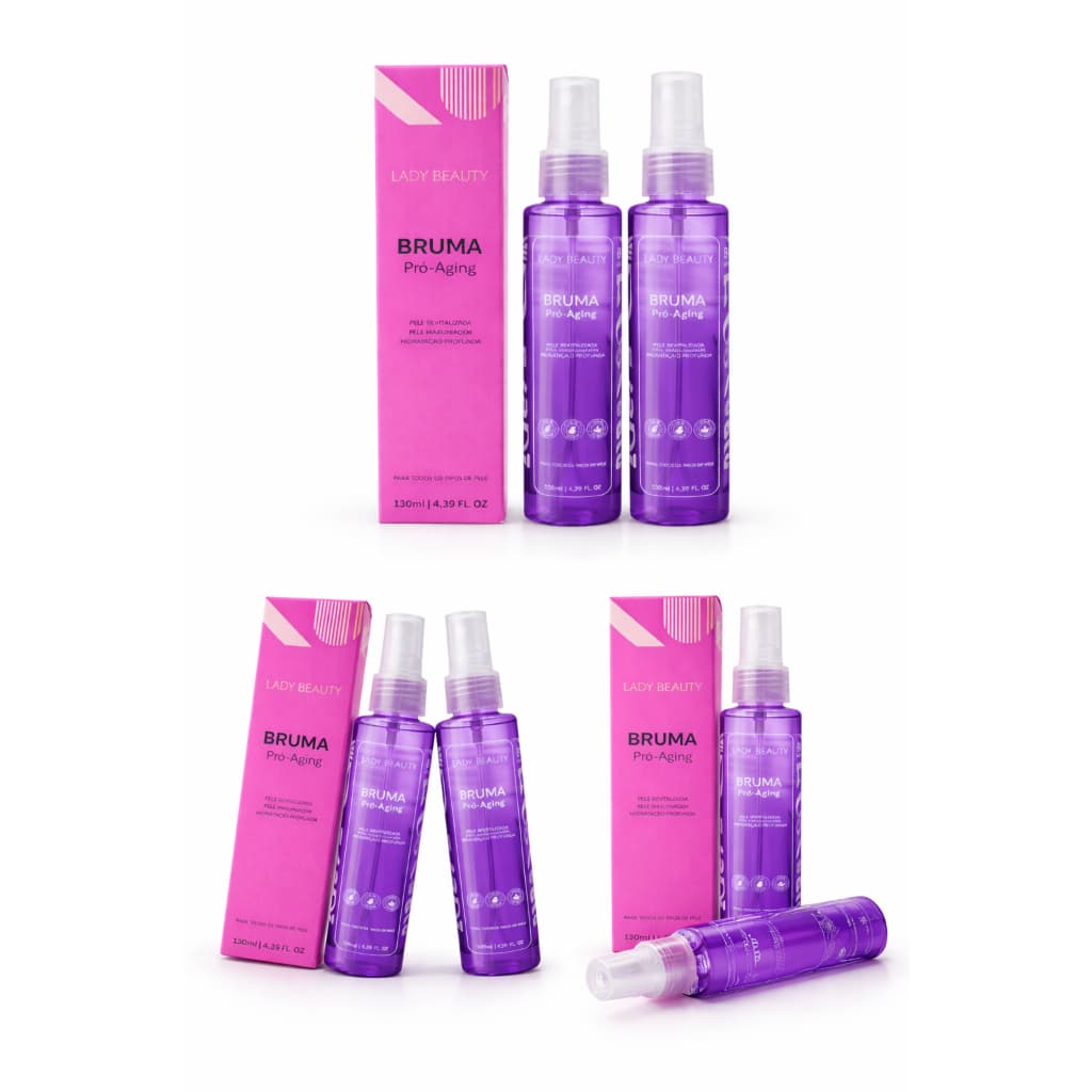 Bruma Fixadora de Maquiagem Lady Beauty Pro Aging 130ml | Spray Fixador Hidratante Longa Duração