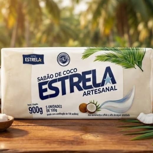 Sabão De Coco Estrela Artesanal 900G