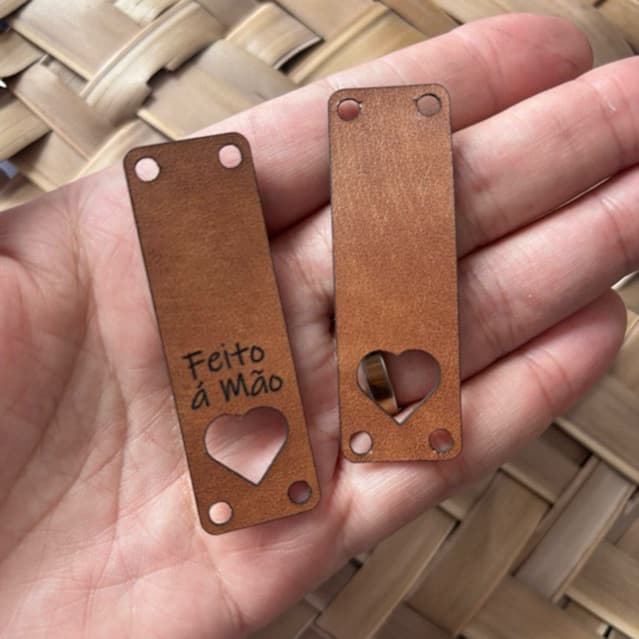 KIT Etiqueta de Borda 6x2cm em Couro Sintético