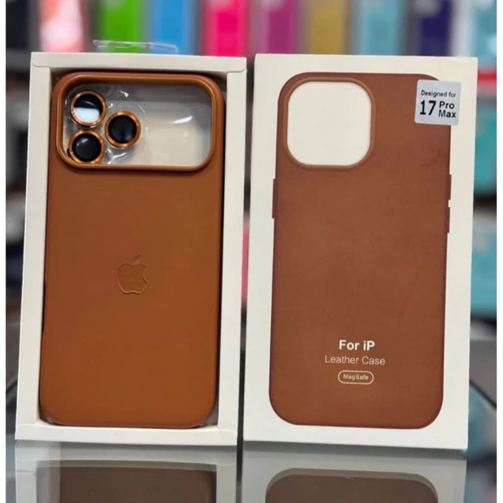 Capinha capa De Couro para iPhone 17 Air Pro Promax Magsafe pelicula de camera e de tela de brinde