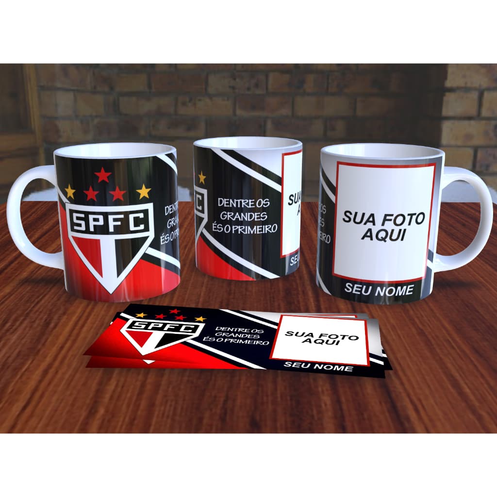Caneca/Xicara de Time Personalizada Com e Foto Nome São Paulo