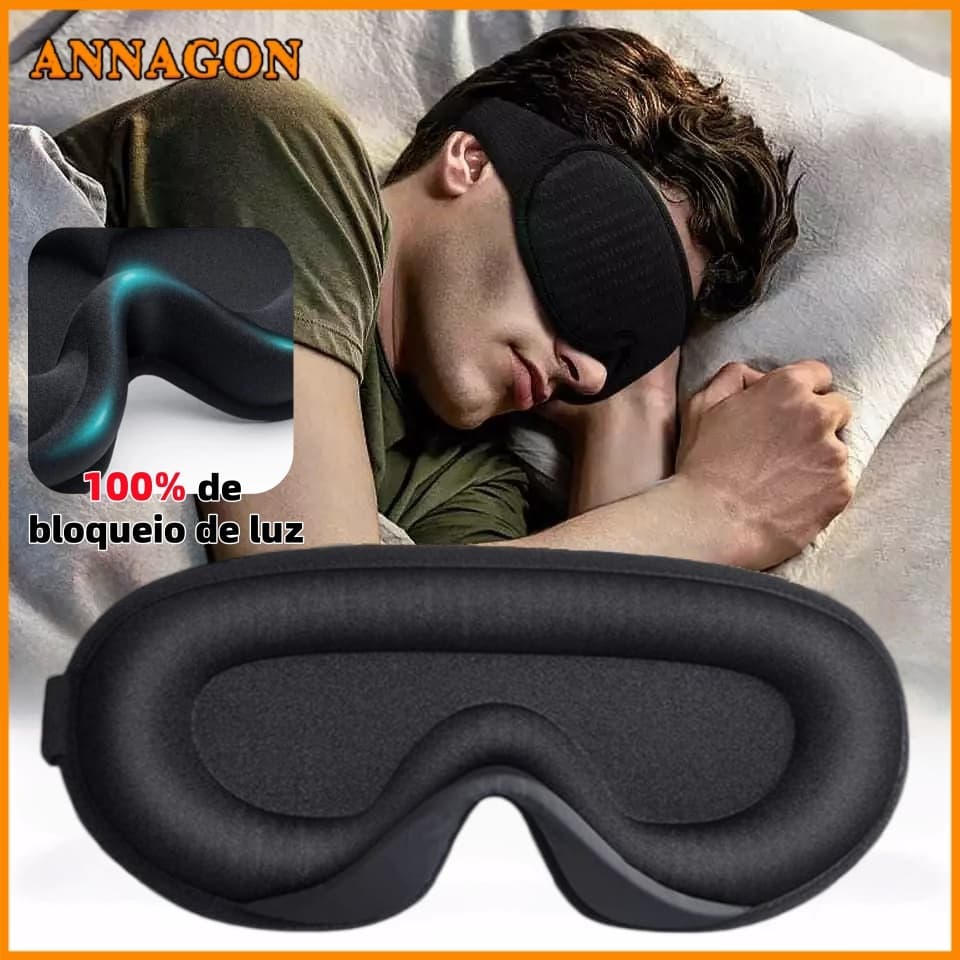 Máscara 3D Confort de dormir 100% Sombra Blackout, Zero Pressão Tampa do olho noturno ANNAGON