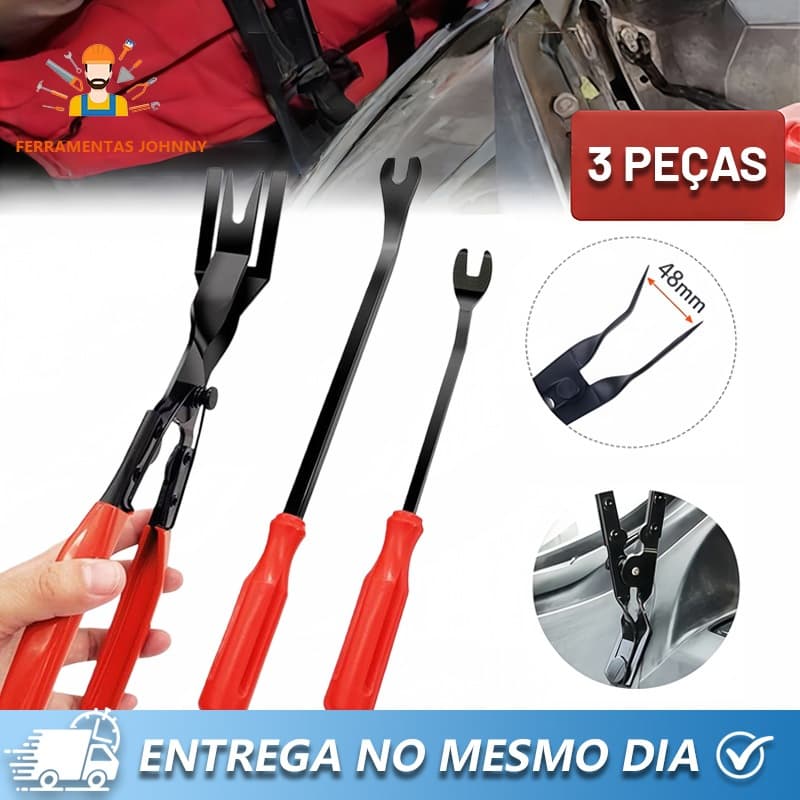 KIT 3 Alicate Removedor Travas Fixadoras, Grampos, Forração, Clips, Forro De Teto E Portas, Assoalho Carro