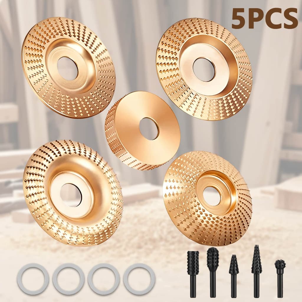 4/5 PCS Disco Esculpir Desbastar Escultura , para Esmerilhadeira moedor de madeira  Diâmetro interno 22 mm /16mm -100mm
