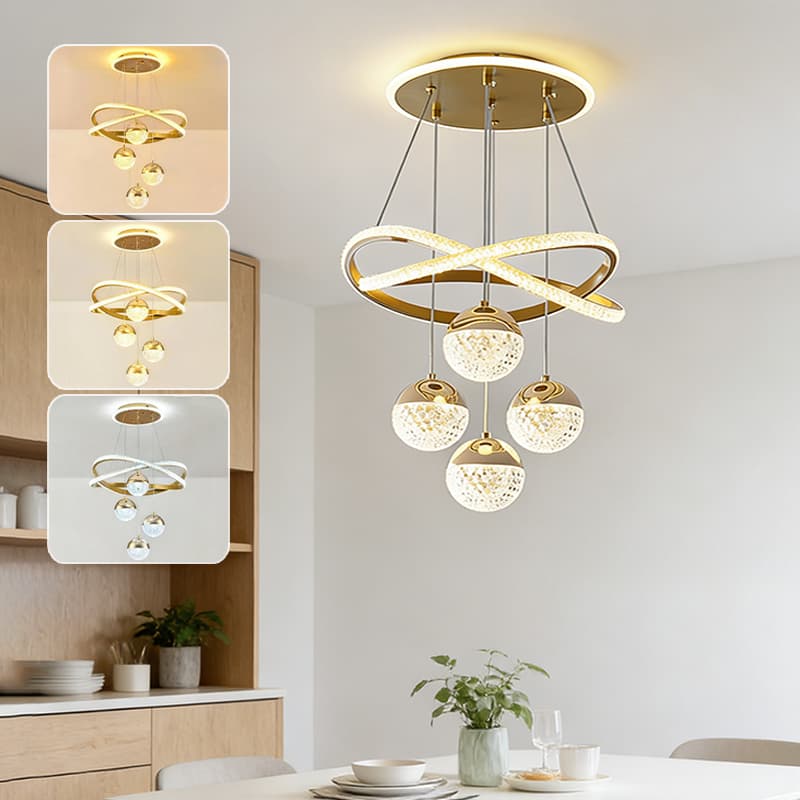 110V-220V 3 Cores Em 1 Lustre de Teto LED Lustre De Sala De Estar Jantar Nórdico De Luxo O16