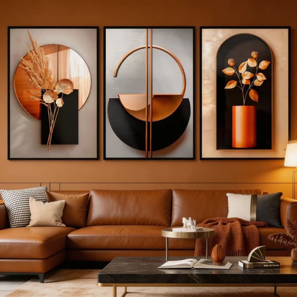 Quadros Decorativos Quarto Padrões Geométricos Adequado para Sala de Estar e Quarto