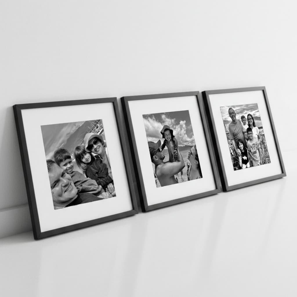 Trio de Quadros Personalizados Foto Moldura Caixa TokQuadros