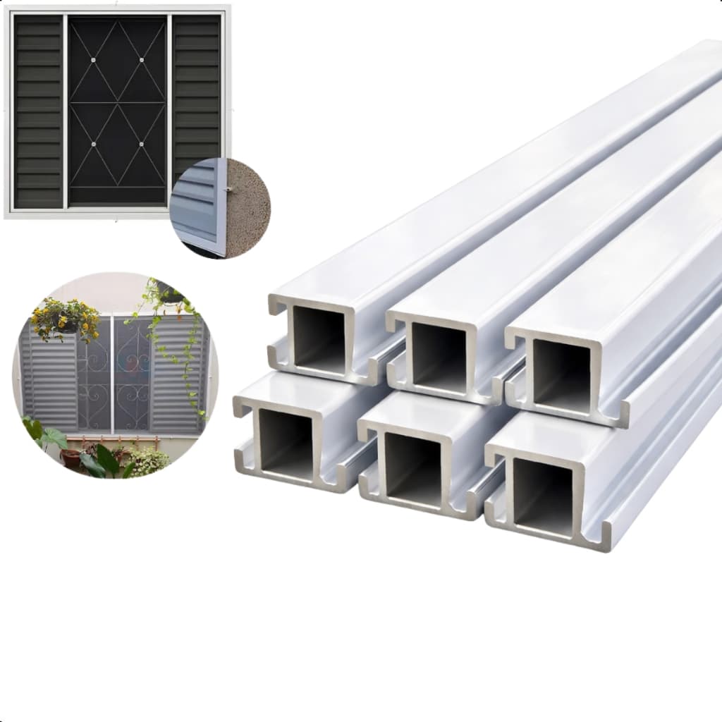 Kit Perfil Barra Alumínio Tela Mosquiteira Avulso 60cm Branco A058 6 UNIDADES Janelas Anti Insetos