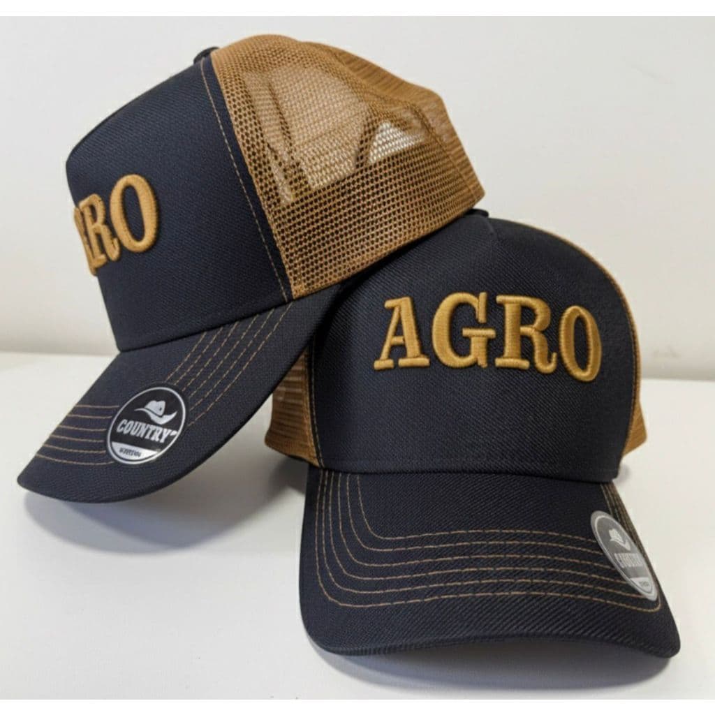 Boné Agropecuária country agro Original Bordado em Alto Relevo Chapéu masculino Telinha trucker