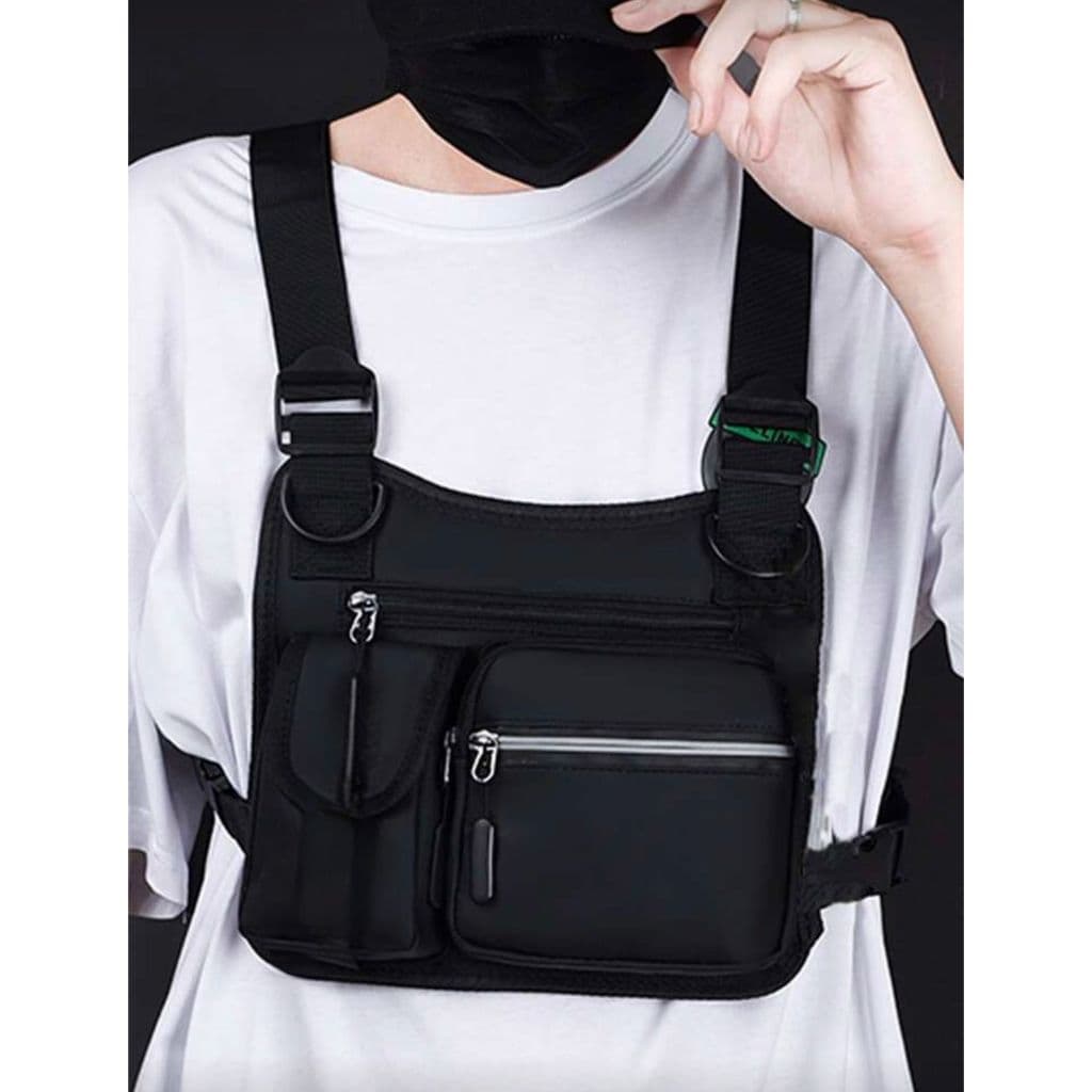 Mochila Pochete Tática Masculina Impermeável Colete de Peito Versátil para Atividades ao Ar Livre