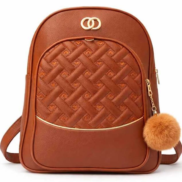 Mochila Feminina Bordado Multiplas utilidades com Chaveiro Alça Regulagem