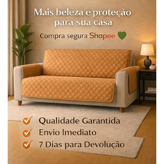 Kit Protetor De Sofá Com um Protetor de Sofá de 4 Lugares Mais 2 Protetores de Poltrona 1 Lugar