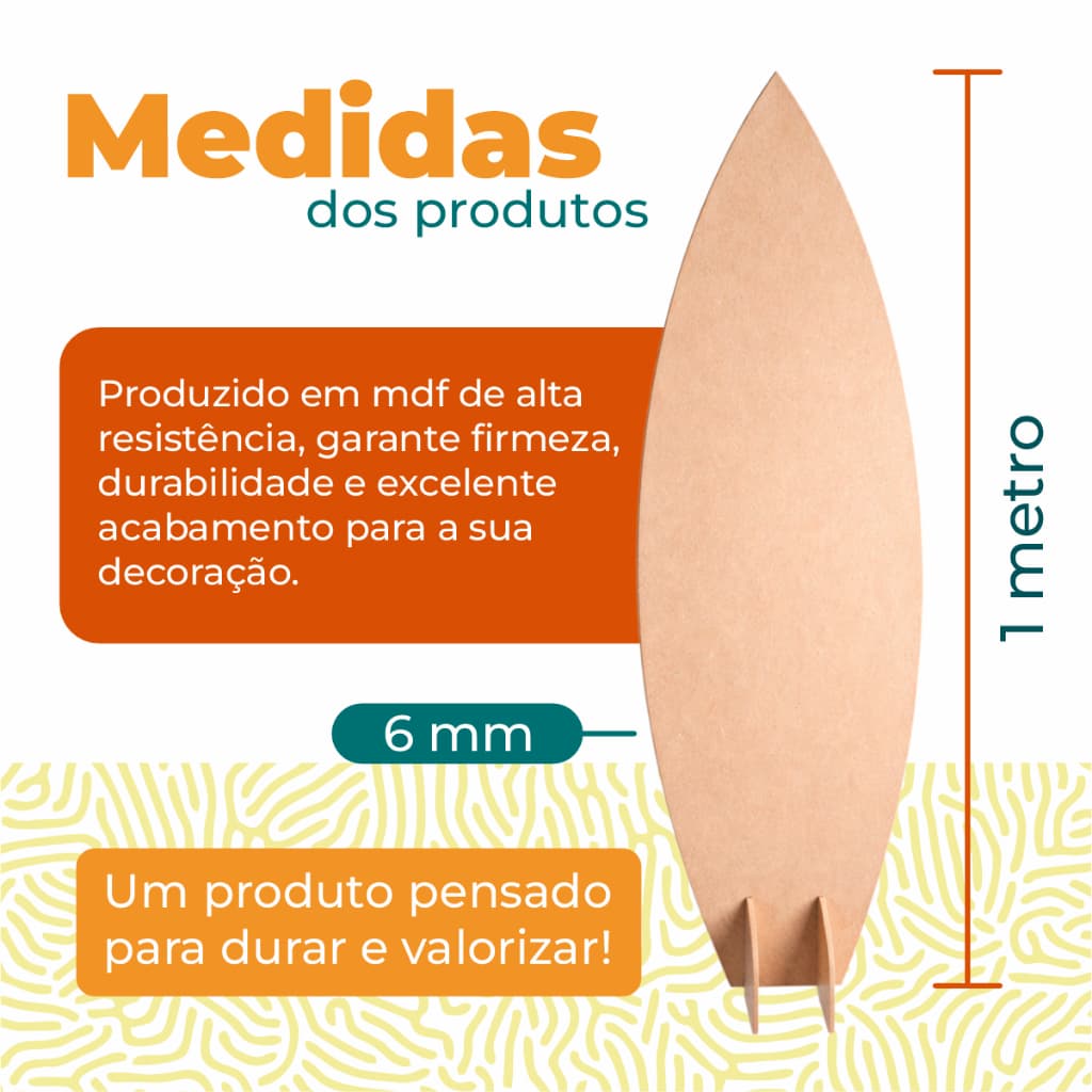 Display MDF Prancha De Surf Painel 1 Metro Decoração Aniversario Praia Cenário Festa Pegue e Monte