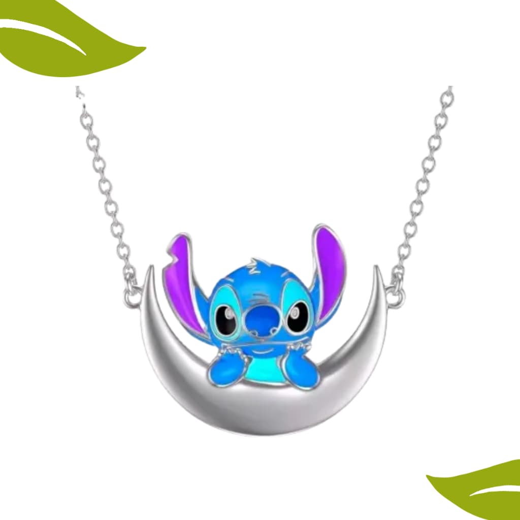 Colar Lilo & Stitch com Pingente Colorido Stitch Lua - Oferta Especial