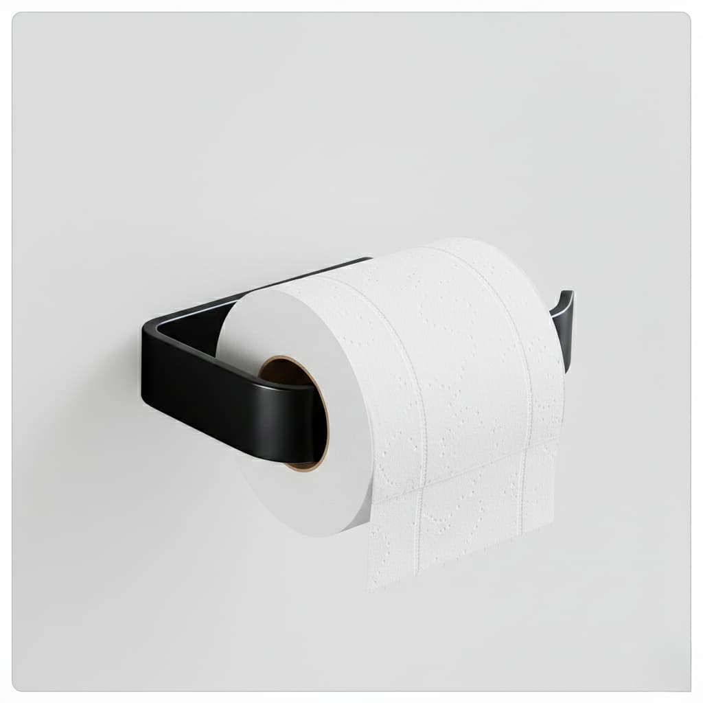 Suporte Porta Papel Higiênico Sem Furo – Fixação Forte, Moderno e Resistente para Banheiro