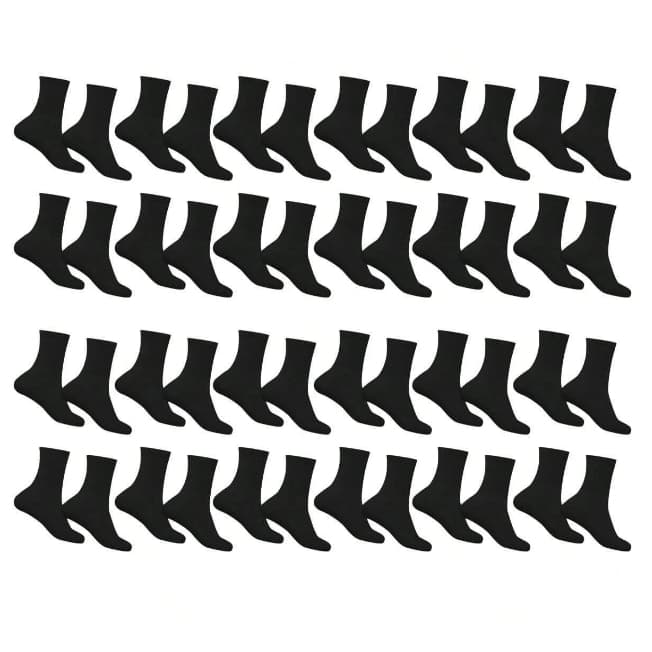 Kit 24 Meias Pretas Unissex Cano Longo – Serve do 36 ao 46