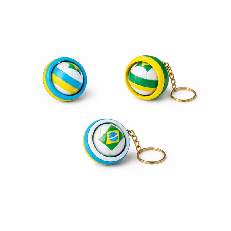 Chaveiro Brasil Bola Giratória 3D Copa Seleção Brasileira Torcedor Lembrancinha Futebol