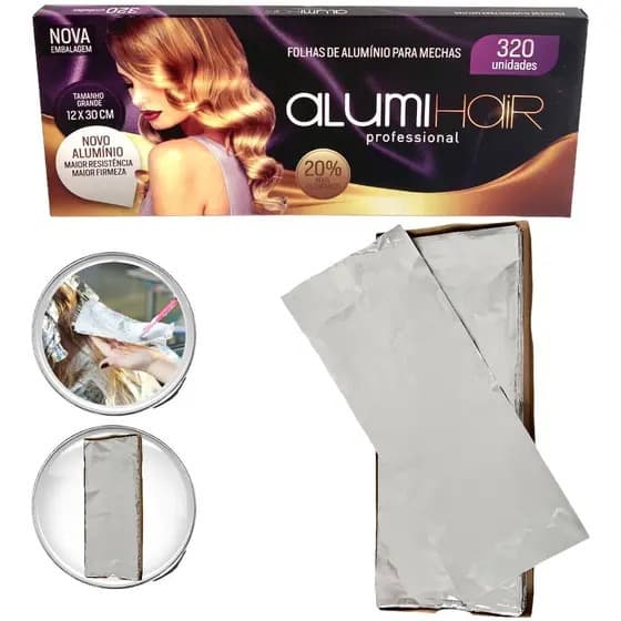 Alumi Hair - Folhas De Alumínio Para Mechas - Tam.12x30cm 320 FOLHAS