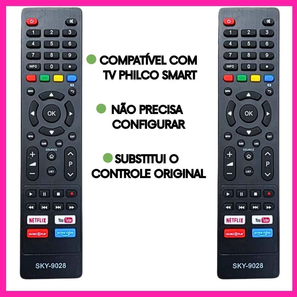 Controle Remoto Compatível com TV Philco Smart,Ideal Para Substituir Controles Originais