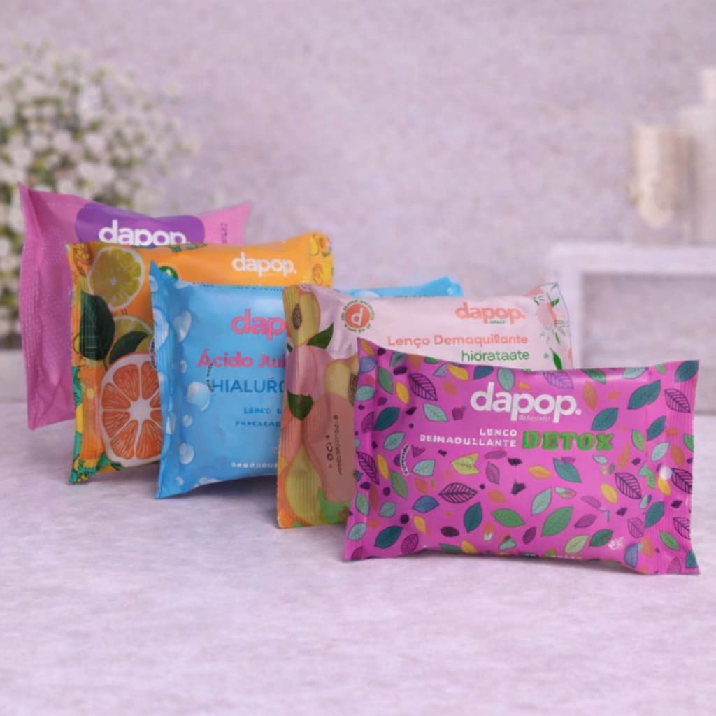 Lenços Toalhas Umedecidos Demaquilante Dapop Com Ativos