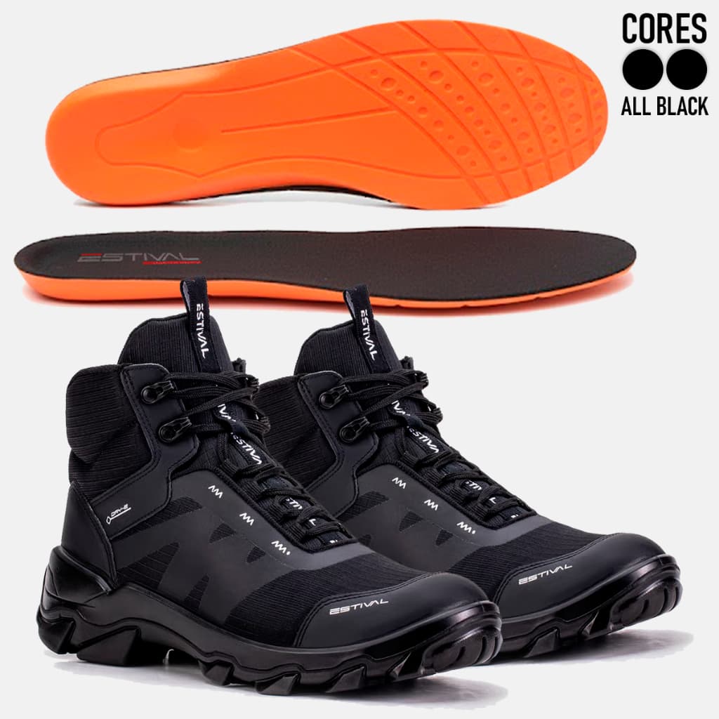Bota Estival de Segurança Hybrid Future All Black + Palmilha PU Confortável Biqueira Composite - CA 47843/47901