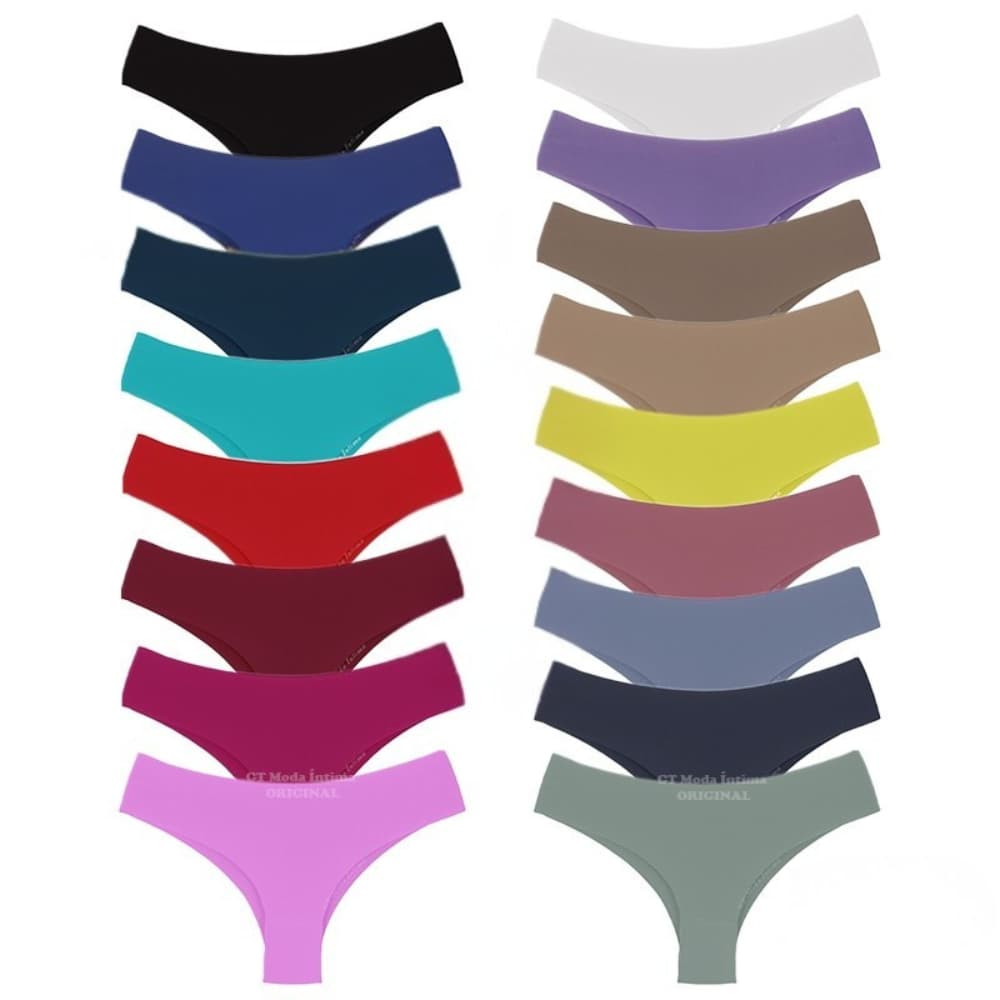 Kit 3 Calcinhas Sem Costura Tanga corte a Laser PROMOÇÃO Não Marca na Roupa