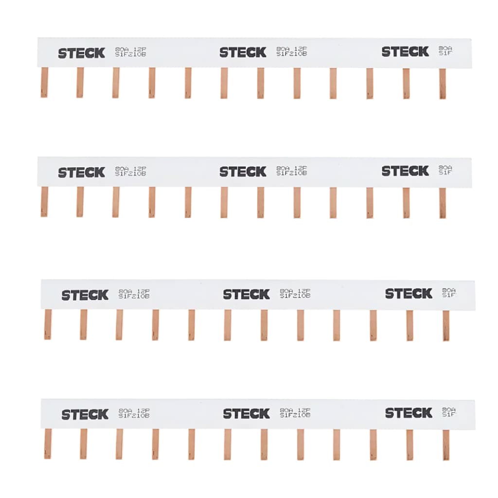 Kit com 4 - Barramentos Monofásico 80a 440v 12polos Steck S1f210b