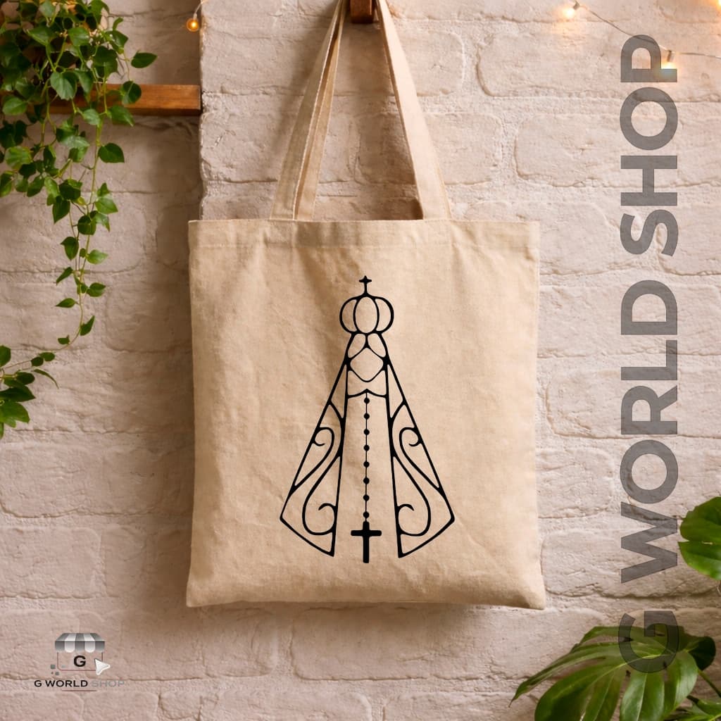 Bolsa Ecobag Sacola Ecológica Estampada Católica Religiosa Padroeira Nossa Senhora Aparecida Linda Bolsa Feminina