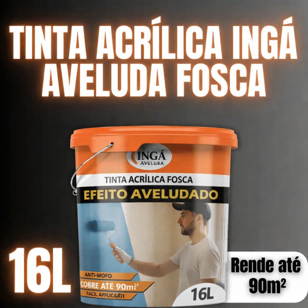 Tinta Acrílica Fosca Inga Aveludada 16L Acabamento Sofisticado Para Paredes Internas e Externas