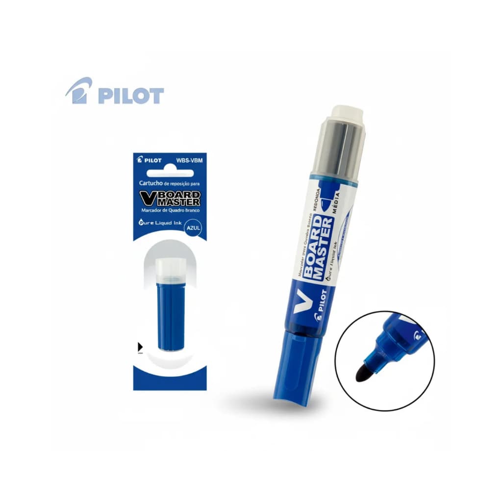 Kit 1 Marcador Quadro Branco Recarregável + 1 Refil Pilot Board
