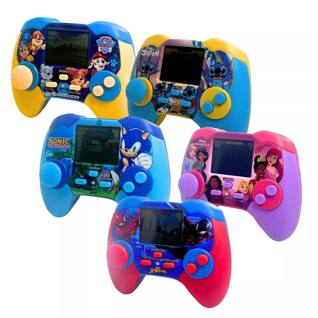 Minigame Infantil Portatil Candide - Homem Aranha, Princesas, Stitch e Patrulha Canina