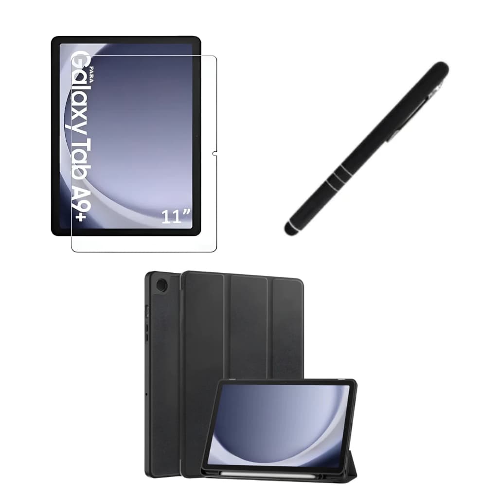 Kit Completo Capa Case Smart + Película + Caneta Para Galaxy Tab A9+/A9 Plus "11" X210 X215 X216 X217