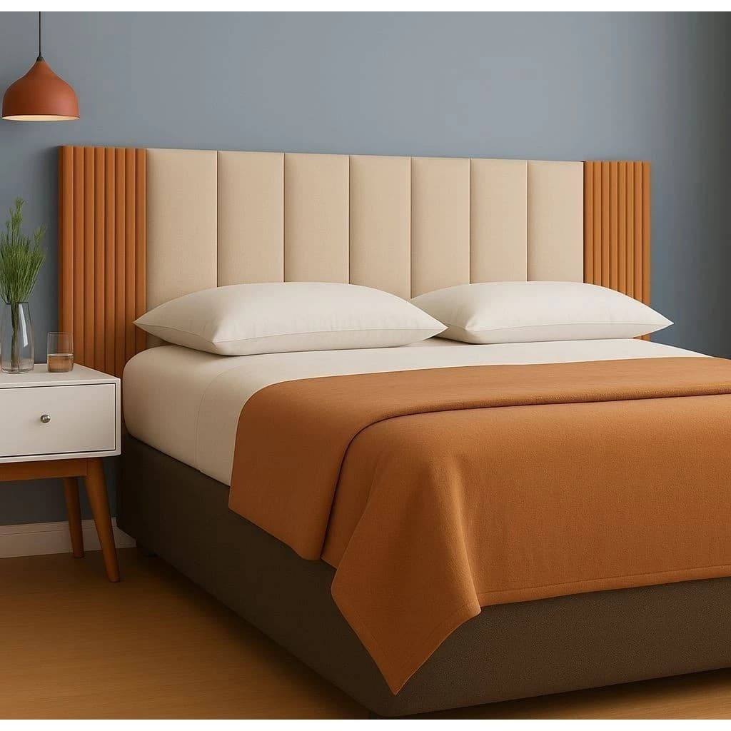 KIT COM 12 PEÇAS CABECEIRA + PLACAS MDF  PARA CAMAS KING , QUEEN  E SOLTEIRO – KIT DECORATIVO