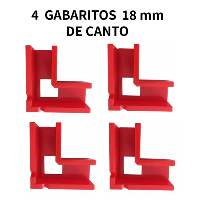 Kit 4 Gabaritos 18mm Para MDF - Montagem De Moveis - Nichos Caixas