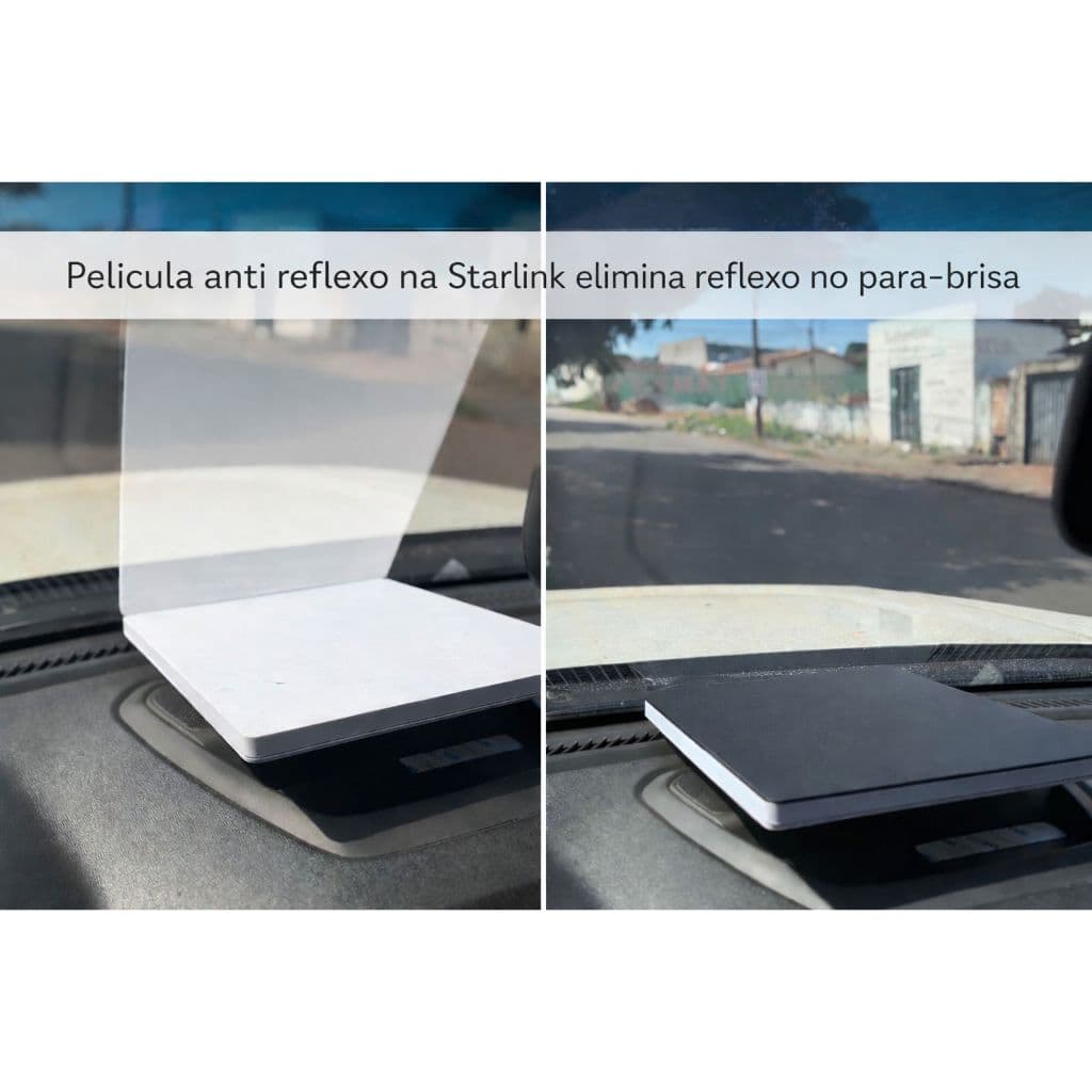 Película Adesiva Anti Reflexo Para Starlink Mini Gen 4 Discreto Painel Motorista ANTI Raios UV>PRETo
