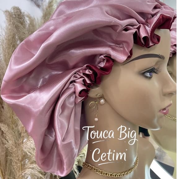 TOUCA GRANDE DE  CETIM DUPLA FACE COM REGULAGEM ELÁSTICO